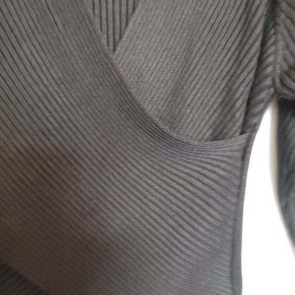 Fay's at Mira sophisticate black wrap thick rib knit long sleeve sweater size XL - Picture 8 of 12